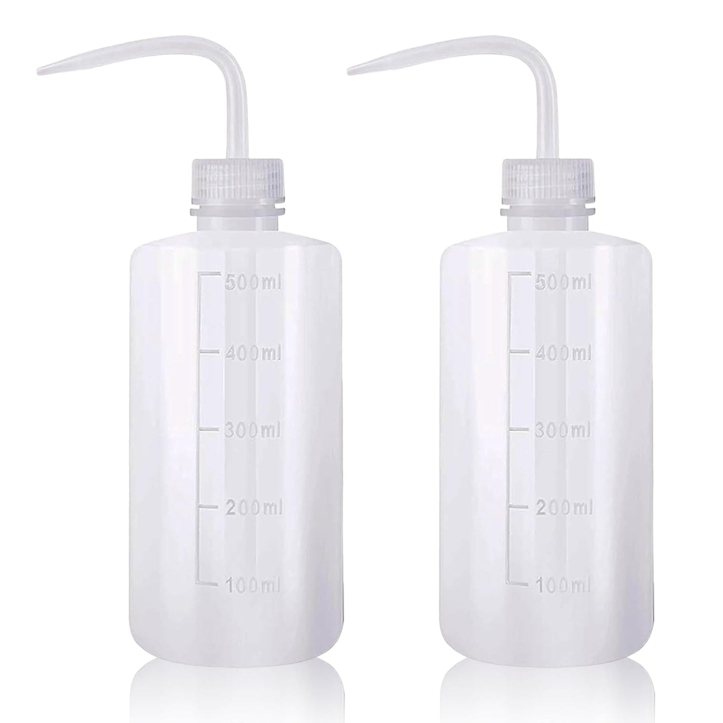 YONGDA Squeeze Bottles 2-Pack (500ml/16.9oz) Heavy-Duty Squirt Bottle for Cleaning, Plant Watering & Lab Use, Leak-Proof LDPE Wash Bottles with Measurement Scale