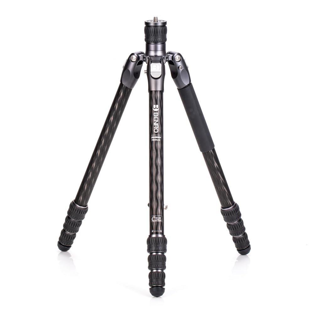 Benro Rhino Series Carbon Fiber Tripod with Lightweight Foldable Design, Multi Angle Legs, Twist Lock Adjustments and Monopod Conversion for Hybrid Photo and Video Creators (FRHN24C)