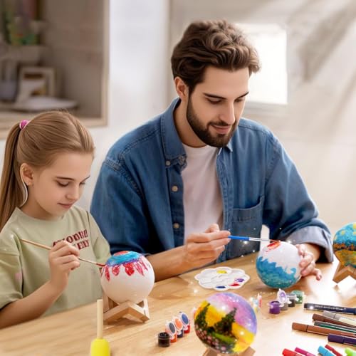 HOLA Paint Your Own Moon Lamp Kit, 2025 Updated USB Rechargeable, DIY Arts Supplies and Crafts Kit, Christmas Gifts for Gr...