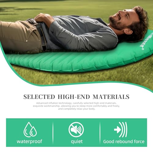 Ultralight Sleeping Pad for Camping, 74.8"x23.2" Camping Mat with Pump Sack Inflatable Sleeping Pads Compact for Camping B...