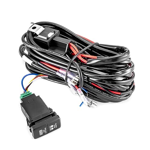 WeiSen 3-Lead LED Wiring Harness kit Light Bar Switch & Spot Light Compatible with Toyota Tacoma Tundra 4Runner RAV4 Highl...