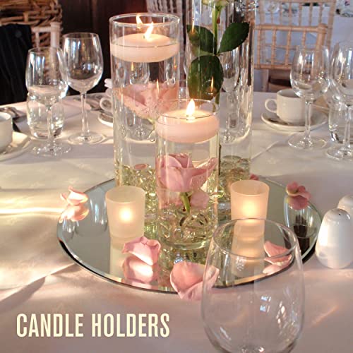Houseables Mirror Centerpieces for Tables, Round Mirrors for Centerpieces, Mirrored Trays, Round Table Plate Tray, Circle,...