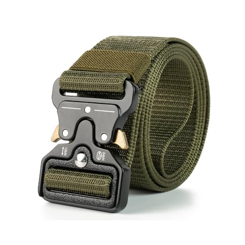 Premium Tactical Belt - Durable Nylon Belt with Sturdy Alloy Buckle,Available in Black, Grey, Coffee, Khaki, Olive, Navy Blue
