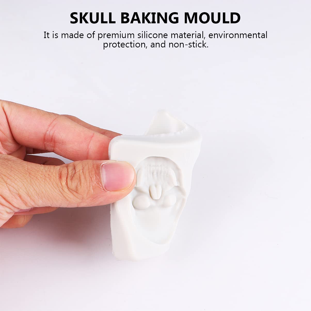 EXCEART 2pcs Halloween Skull Silicone Mold for Baking Cake Decoration Soap Making Unique Skull Shape Food-grade Silicone Easy to