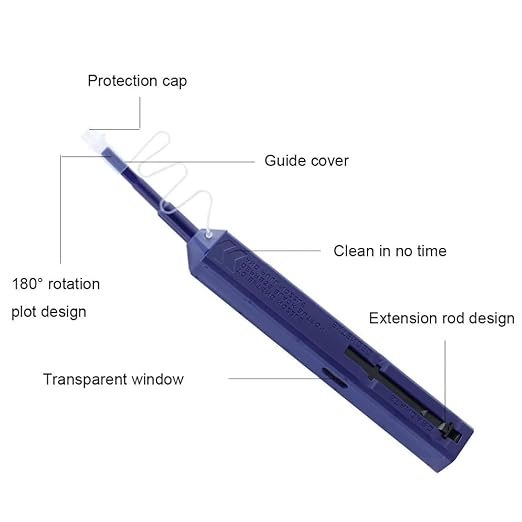 LC Fiber Cleaner Pen.800+ Single Click Fiber Cleaner,1.25mm LCUPC Optical Connector Cleaner & Endface Cleaning Pen