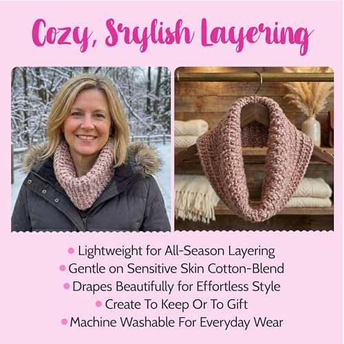 KnitPal Crochet Weekend Wrap – Crochet Kit for Beginners with Cotton Blend Yarn, Hook, Pattern + Video Tutorials All-in-On...