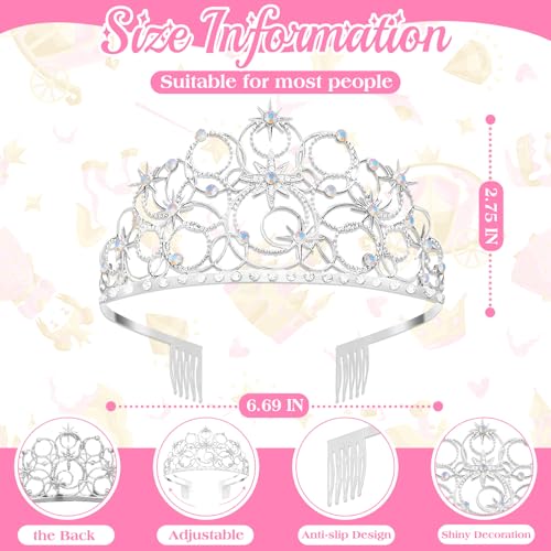 Civlory Princess Crown Tiaras for Women Stellar Costume Girls Wicth Merch Hat Accessories for Halloween Party Favors Dress...