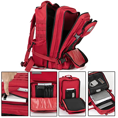 QT&QY 25L/45L Military Tactical Backpack For Men Molle Daypack 3 Day Bug Out Bag Hiking Rucksack With Bottle Holder