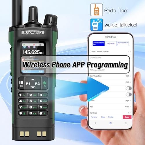 BAOFENG Radio UV32 Ham Radio Handheld 10W Rechargeable Walkie Talkies Long Range UV-32 Two Way Radio NOAA Weather Radio wi...