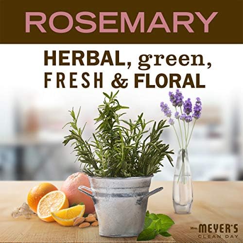 MRS. MEYER'S CLEAN DAY Hand Soap, Made with Essential Oils, Rosemary, 12.5 fl. oz - Pack of 6