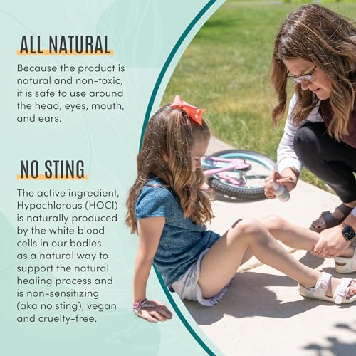 Active Skin Repair First Aid Healing Skin Spray - Natural & Non-Toxic with Hypochlorus Acid for Minor Cuts, Wounds, Scrape...