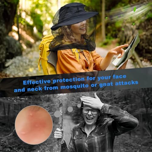 Premium Mosquito Head Net with Drawstring - Extra Fine Mesh & Breathable Design for Camping, Hiking, Fishing | Adjustable ...