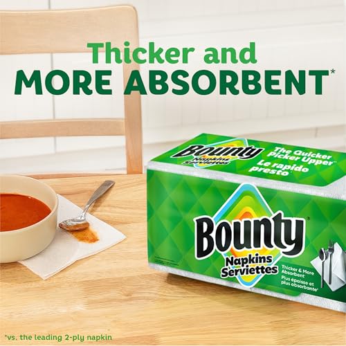Bounty Paper Napkins, White, 200 Count, Packaging may vary