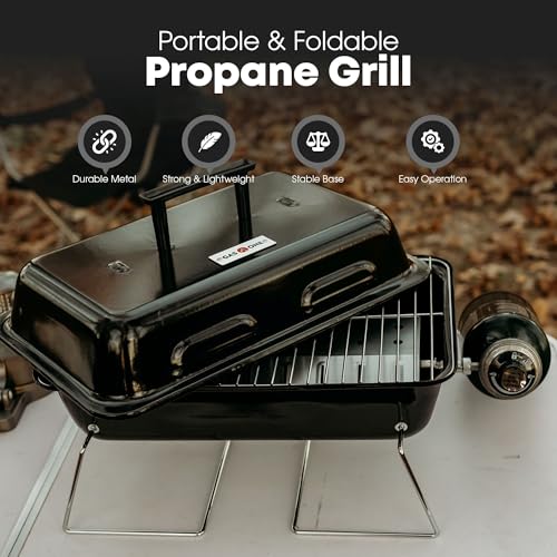 GasOne GPT-25 Propane Burner Gas Grill with Foldable Legs – Portable Grill Propane BBQ Grills with Adjustable Regulator – ...