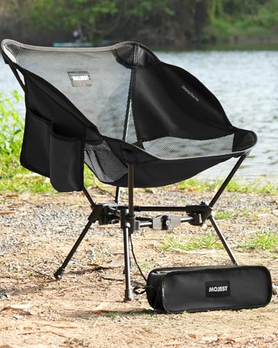 Mojest Portable Camping Chair – Compact Lightweight Folding Chair for Adults, Supports 330 lbs – Ideal for Backpacking Hik...