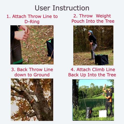 Blaze Line Arborist Throw Weight Pouch Bag 2-Pack Set (8 OZ and 12 OZ)- Outdoor Sports Arborist Tree Climbing Rope Climbin...