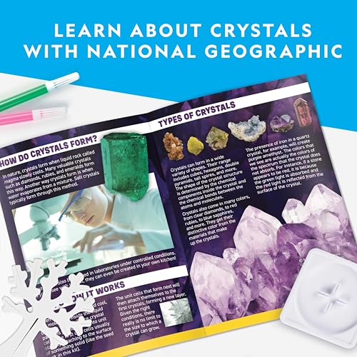 National Geographic Craft Kits for Kids - Crystal Growing Kit - Grow a Crystal Garden in Just 6 Hours, Educational Craft I...