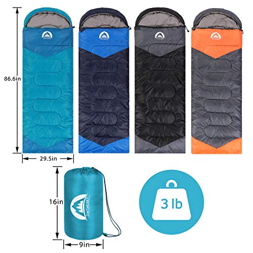 SWTMERRY Sleeping Bag 3 Seasons (Summer, Spring, Fall) Warm & Cool Weather - Lightweight,Waterproof Indoor & Outdoor Use f...