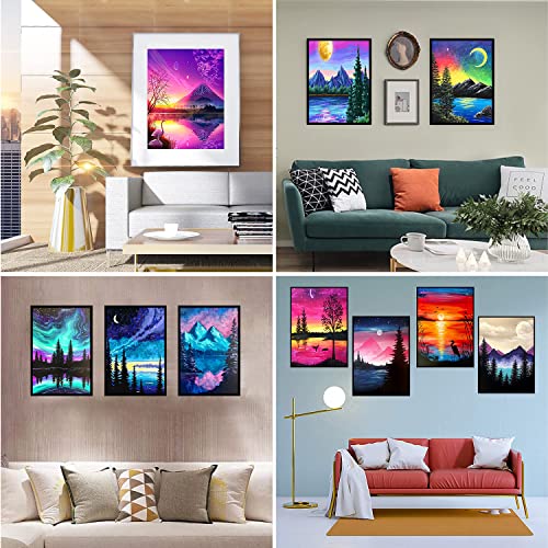 TINY FUN 12 Pack Diamond Painting Kits for Adults 5D Diamond Art Kit Paint by Number for Beginners, DIY Paint with Round F...