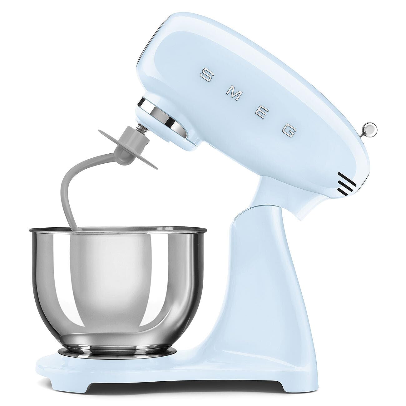 SMEG SMF05 Forte 5-Qt Stand Mixer with 750W Motor, Smooth Start & SteadyMix, Flex Edge Beater, 10 Speeds, Stainless Steel Bowl – Retro 50’s Style Planetary Mixer for Dough, Baking & Desserts-Blue