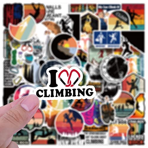 60 PCS Climbing Stickers,Outdoor Extreme Sports Rock Climbing Stickers for Water Bottles, Laptops, Suitcases,Skateboards,C...