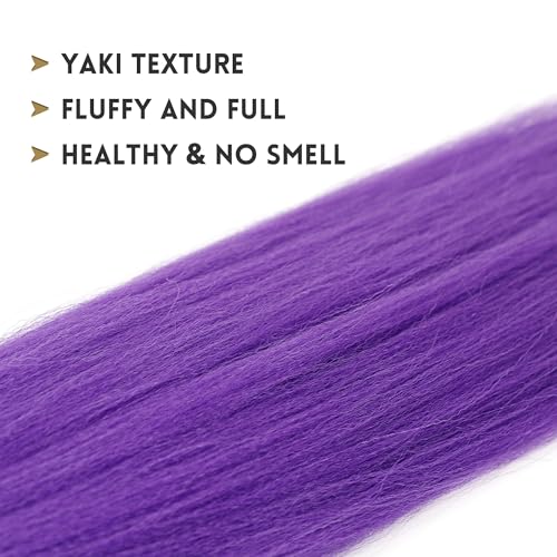 Arcpor Long Purple Braiding Hair Pre Stretched Synthetic Braiding hair Extensions for Braids, Purple Hair Extensions for S...