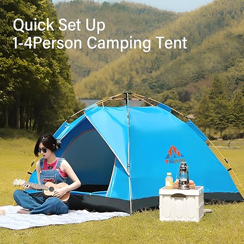 TGpao Quick Set Up Waterproof 4-Person Camping Tent with Bug Netting - Instant Pop-Up Tent for Family Camping & Hiking | A...