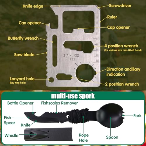 Survival Kit Men Advent Calendar 2025, 24 Days Christmas Countdown Calendar Emergency Survival Gears, 2025 Xmas Camping, F...