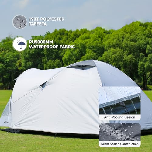 EchoSmile Camping Tent for 2-3 Person, Waterproof Dome Tent with Vestibule, Ultralight Easy Setup for Outdoor Camping, 3 S...