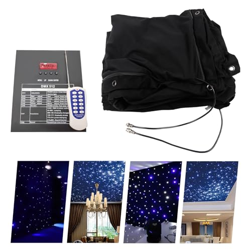 LED Stage Star Curtain Backdrop, 20x10ft LED Stage Starry Sky Cloths with Remote & DMX512 Controller, Portable Starlight B...