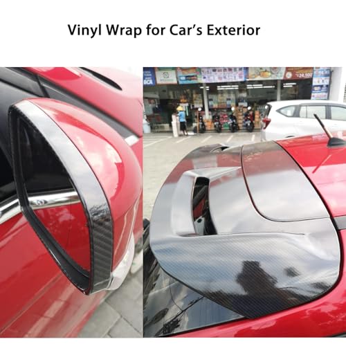 Carbon Fiber Vinyl Wrap for Cars, 6D High Gloss Car Wraps Vinyl Roll Bubble Free, PVC Self Adhesive Automotive Sticker Dec...