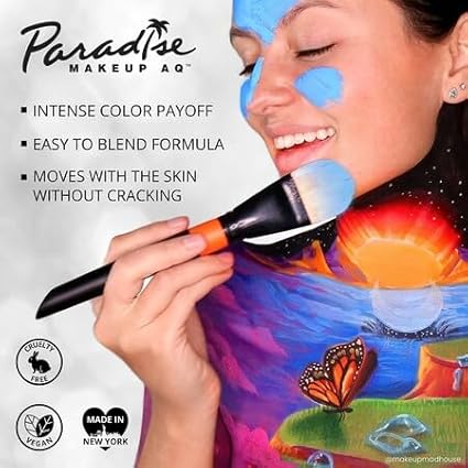 Mehron Makeup Paradise Makeup AQ Pro Size | Stage & Screen Performance, Face & Body Painting, Beauty, Cosplay, and Halloween | Water Activated Face Paint, Body Paint 1.4 oz (40 g) - Pastel Orange