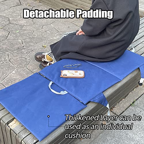 Sutekus Stadium Seat Cushion Waterproof Nylon Portable Bleacher Cushion Ultralight Seat Padding with Back Support for Spor...