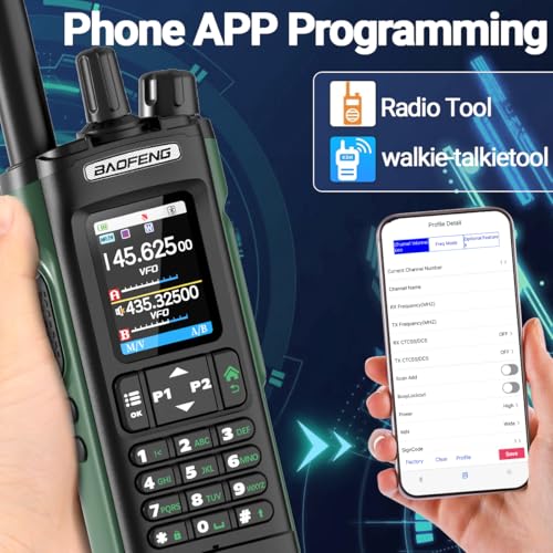 BAOFENG UV-32 Radio Ham Radio Handheld 10W Long Range Rechargeable NOAA Weather Receiver 5RM K5 Tactical Two Way Radio Wal...