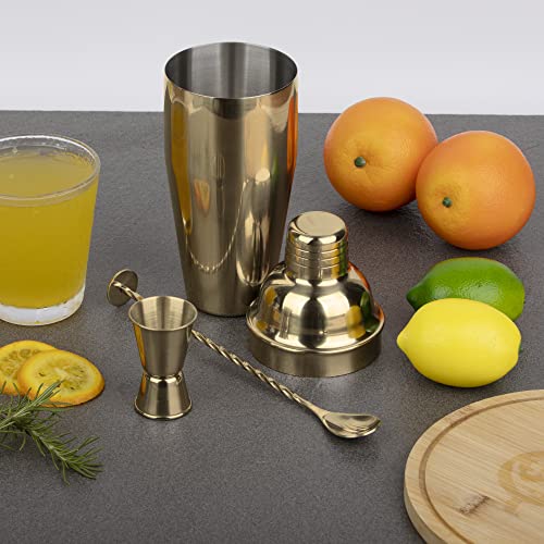 Tiawudi Large 24oz Cocktail Shaker Set, Stainless Steel 18/8 Martini Mixer Shaker with Built-in Strainer, Measuring Jigger...