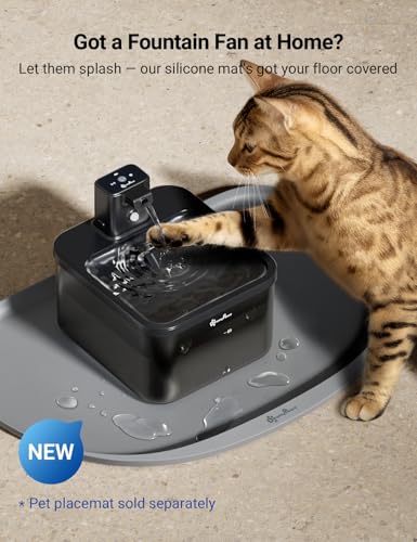 DownyPaws Cat Water Fountain Cordless, 84oz/2.5L Fursink Wireless Pet Water Fountains for Cats Indoor, Battery Operated Ca...