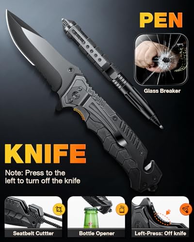 Gifts for Men-Christmas | 21-in-1 Survival Gear & Camping Accessories | Fishing & Hunting Equipment | Unique Birthday Gift...