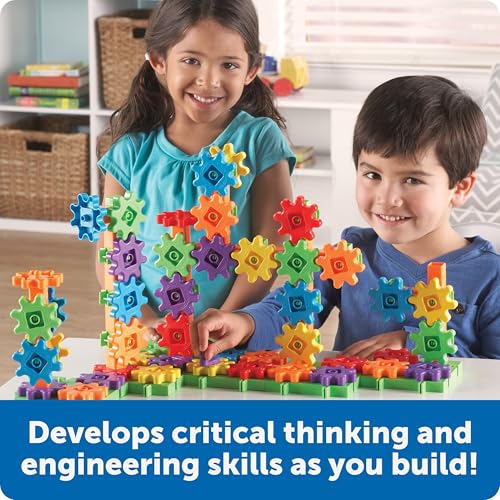 Learning Resources Gears! Gears! Gears! 100-Piece Deluxe Building Set -STEM Activities, Fine Motor Skills, Toddler Explore...
