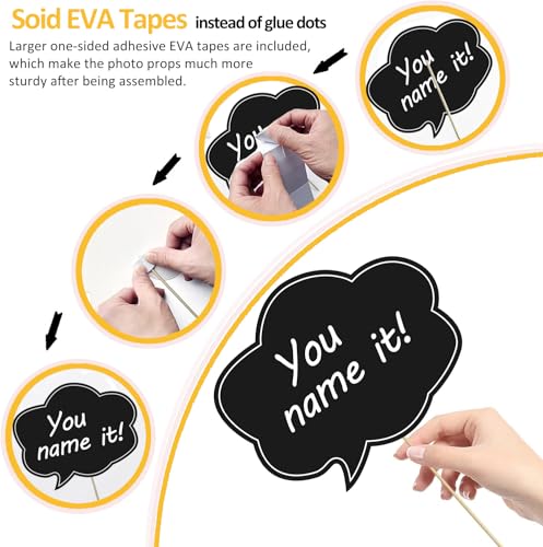 35pcs Insta-Themed Social Media Party Selfie Photo Booth Props with Speech Bubble DIY Photo Props for Birthday, Graduatio...