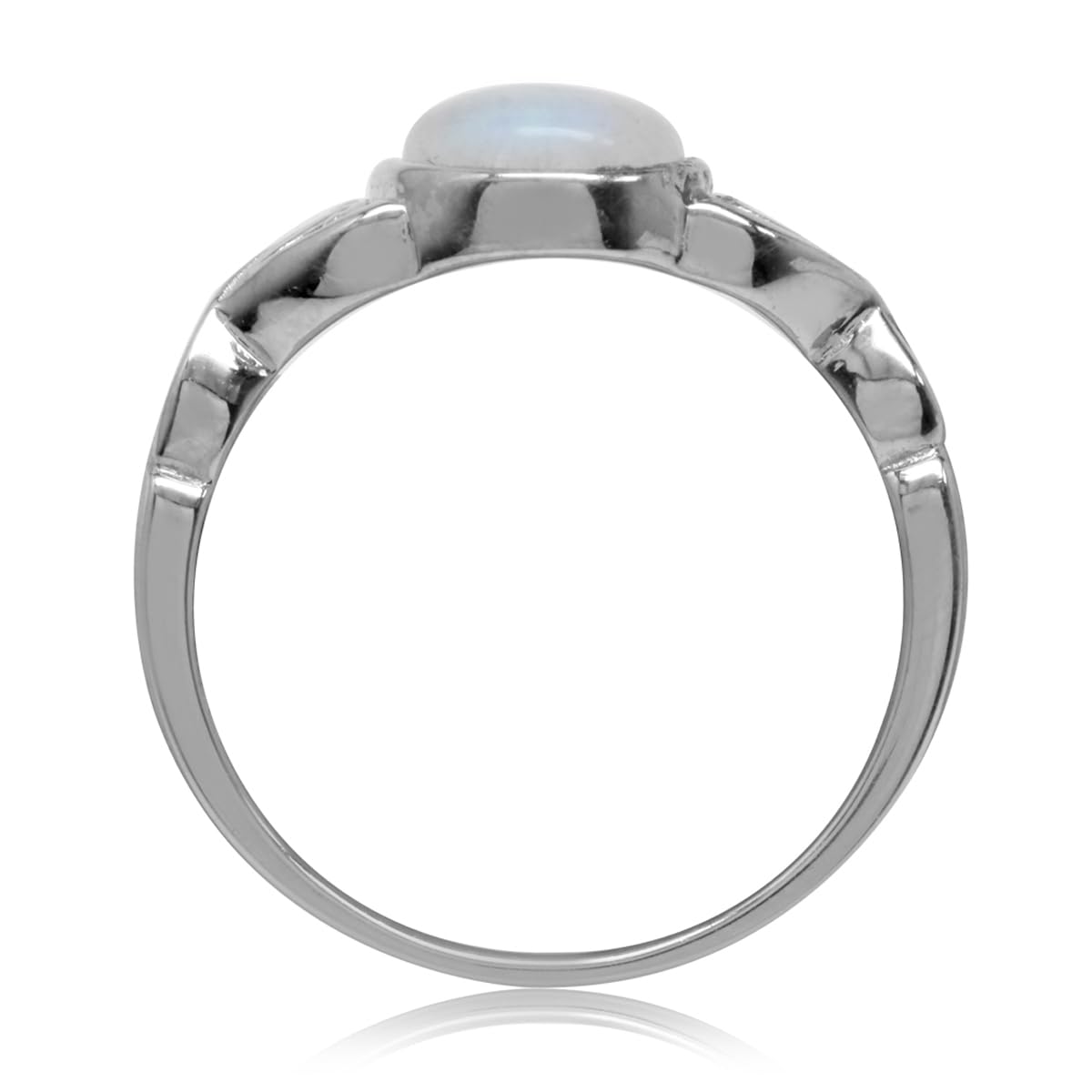 Silvershake 7mm Natural Moonstone 925 Sterling Silver Victorian Style Solitaire Ring Size 10.5