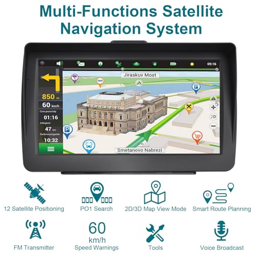 GPS Navigator for Car 7-inch HD Touch Screen Voice Turn Alert Speed Limit Red Light Alert Truck Car GPS Navigation with pr...