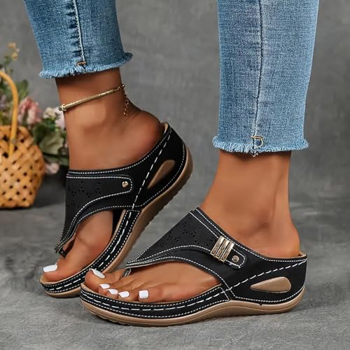 Orthopedic Wedge Sandals for Women 2025 Dressy Summer Comfortable Sandals Casual Slip on Flats Flip Flops for Women Ladies...