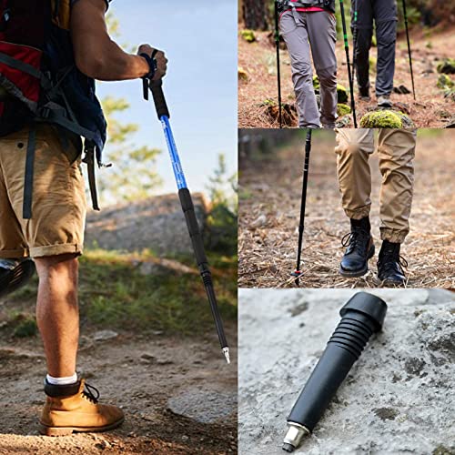 Rubber Trekking Pole Tips 4pcs Walking Hiking Stick Tips Universal Carbide Tips Walking Poles Boot Tips Rubber Feet Protec...