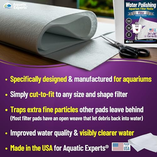 Aquatic Experts Aquarium Polishing Filter Pad, Water Polishing Pad for Aquarium Filters, Filter Floss for Fish Tank Filter...