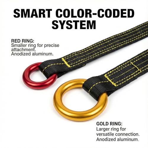 Feiyagoo Tree Arborist Friction Saver Tree Climbing Cambium Saver Loop Belt Sling Retrievable Anchor 35.4 inch/43 inch