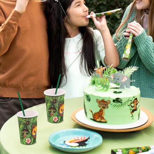 Lives on Green Disposable Paper Straws Solid Green - 7.75'' x 0.24'', 100 Counts - for Drinking, Beverage, Juice, Soda, Ba...