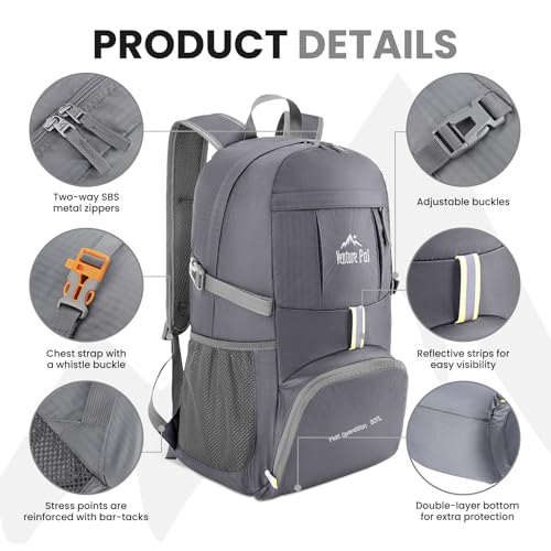 Venture Pal 35L Ultralight Lightweight Packable Foldable Travel Camping Hiking Outdoor Sports Backpack Daypack