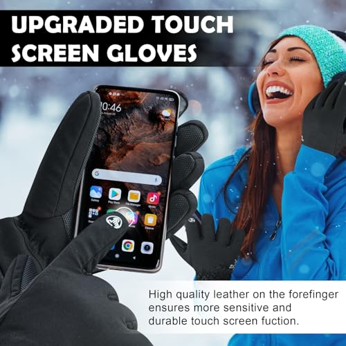 WESTWOOD FOX Waterproof Winter Gloves for Men & Women,Windproof, Warm Ski Gloves, Touchscreen, Anti-Slip Grip Gloves for C...