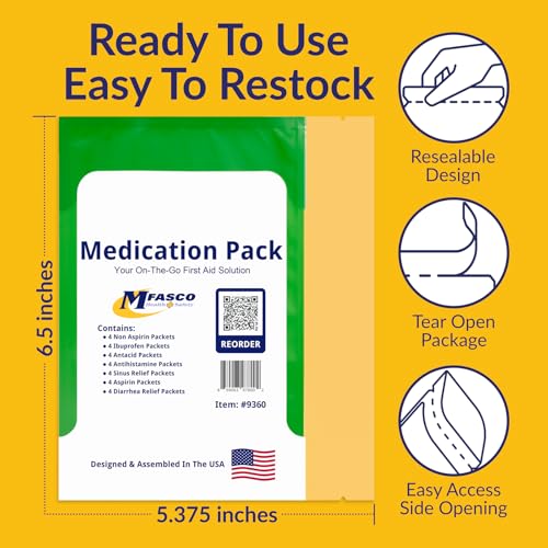 First aid Kit Refill Supplies Medication Pack for Refilling Small Kits or Traveling