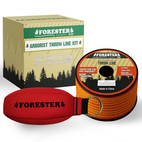 FORESTER Arborist Throw Line Kit | Throw Weight & 166ft Rope | Ultra Slick 100% Polyester Rope | Arborist Equipment for Tr...